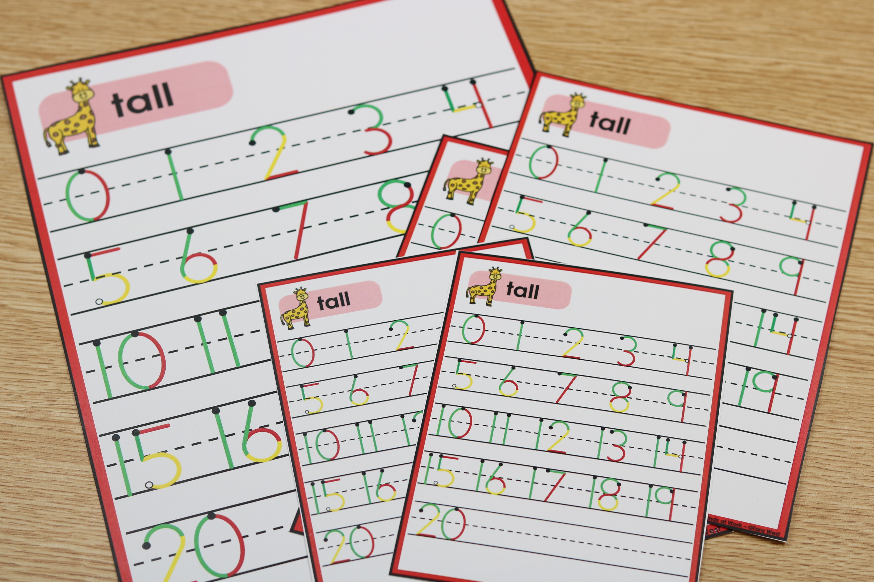 Numbers free handwriting posters and chart