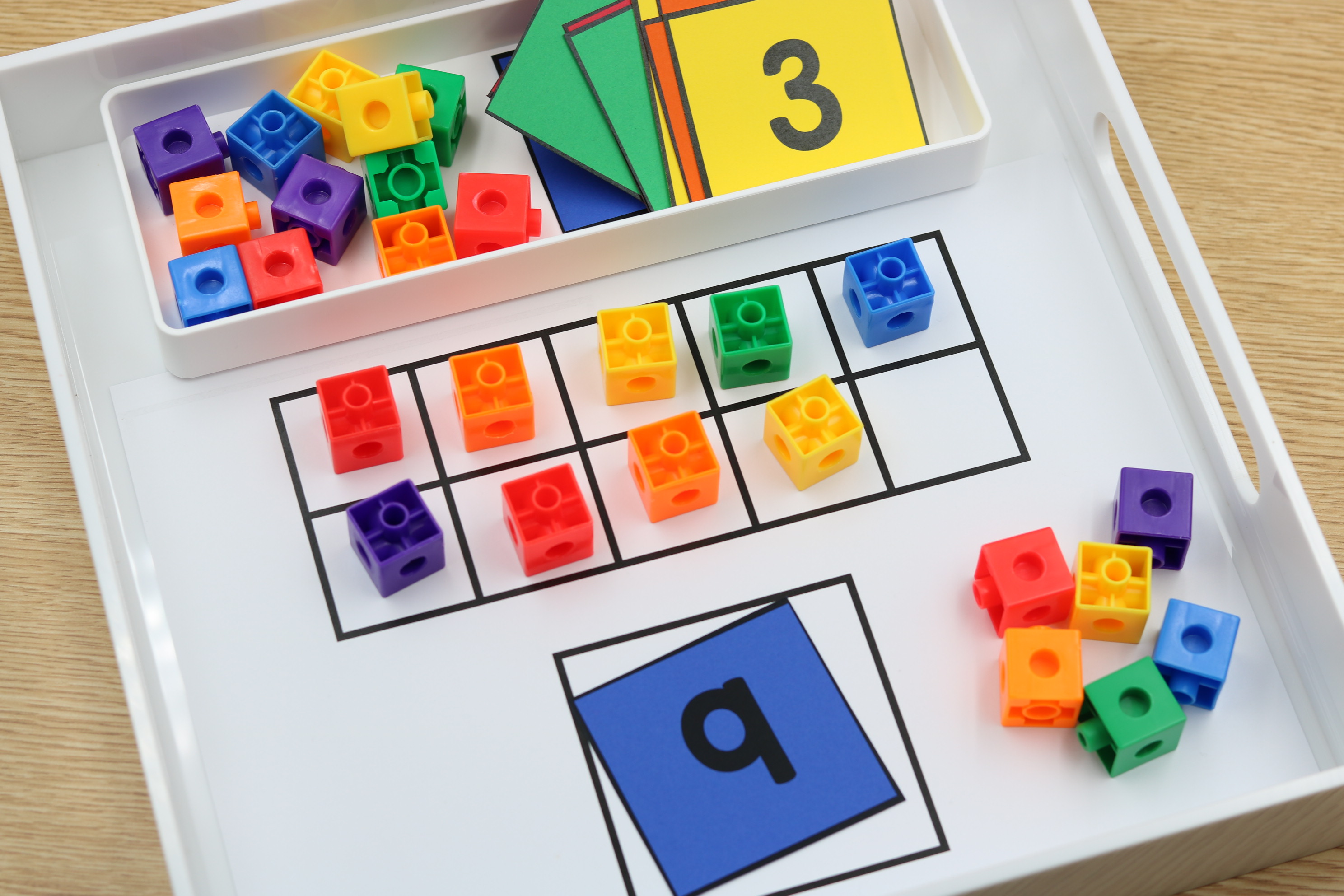 Free math number sense builder with ten frame mat and number cards