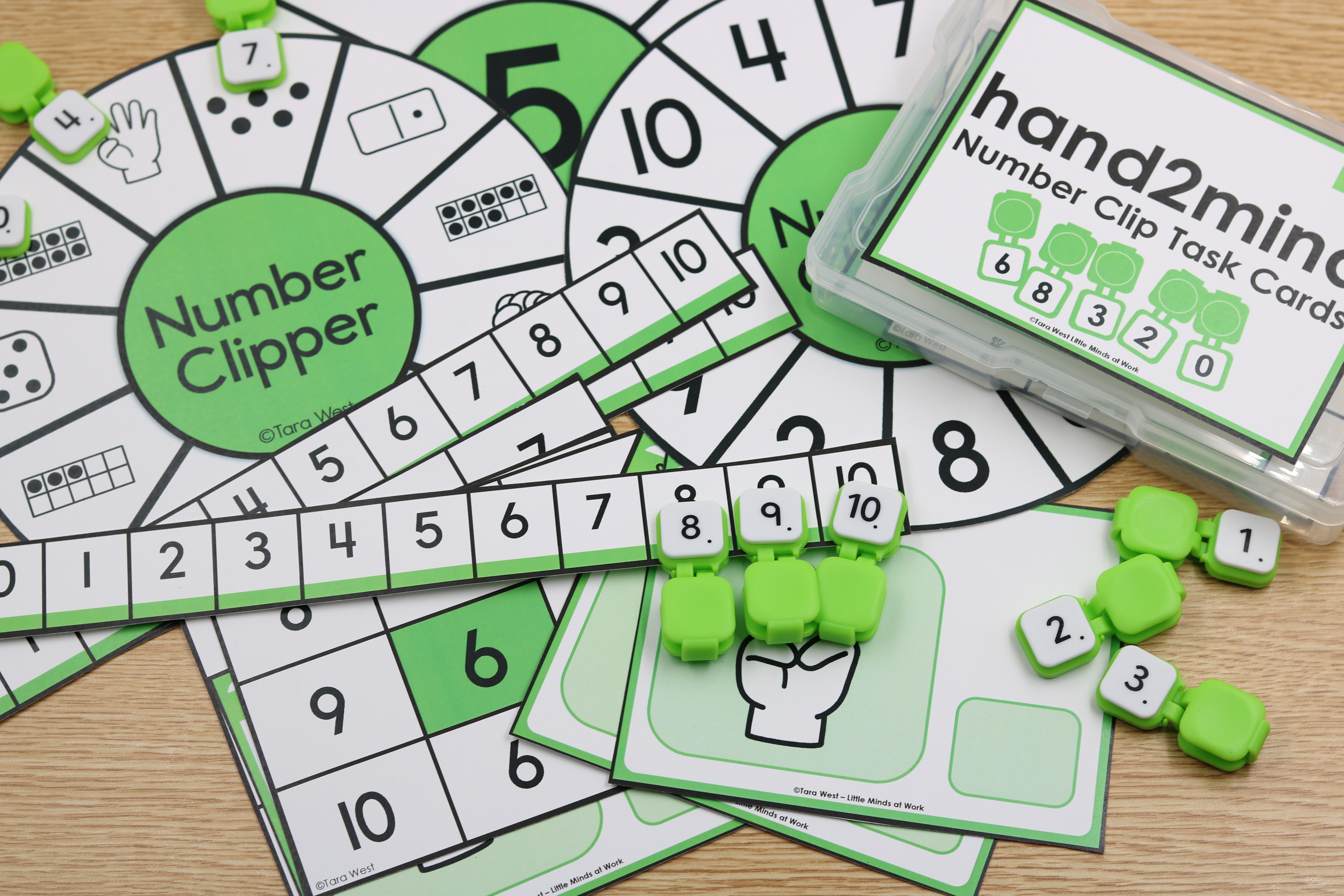 Math number clip task cards for hands-on number sense practice