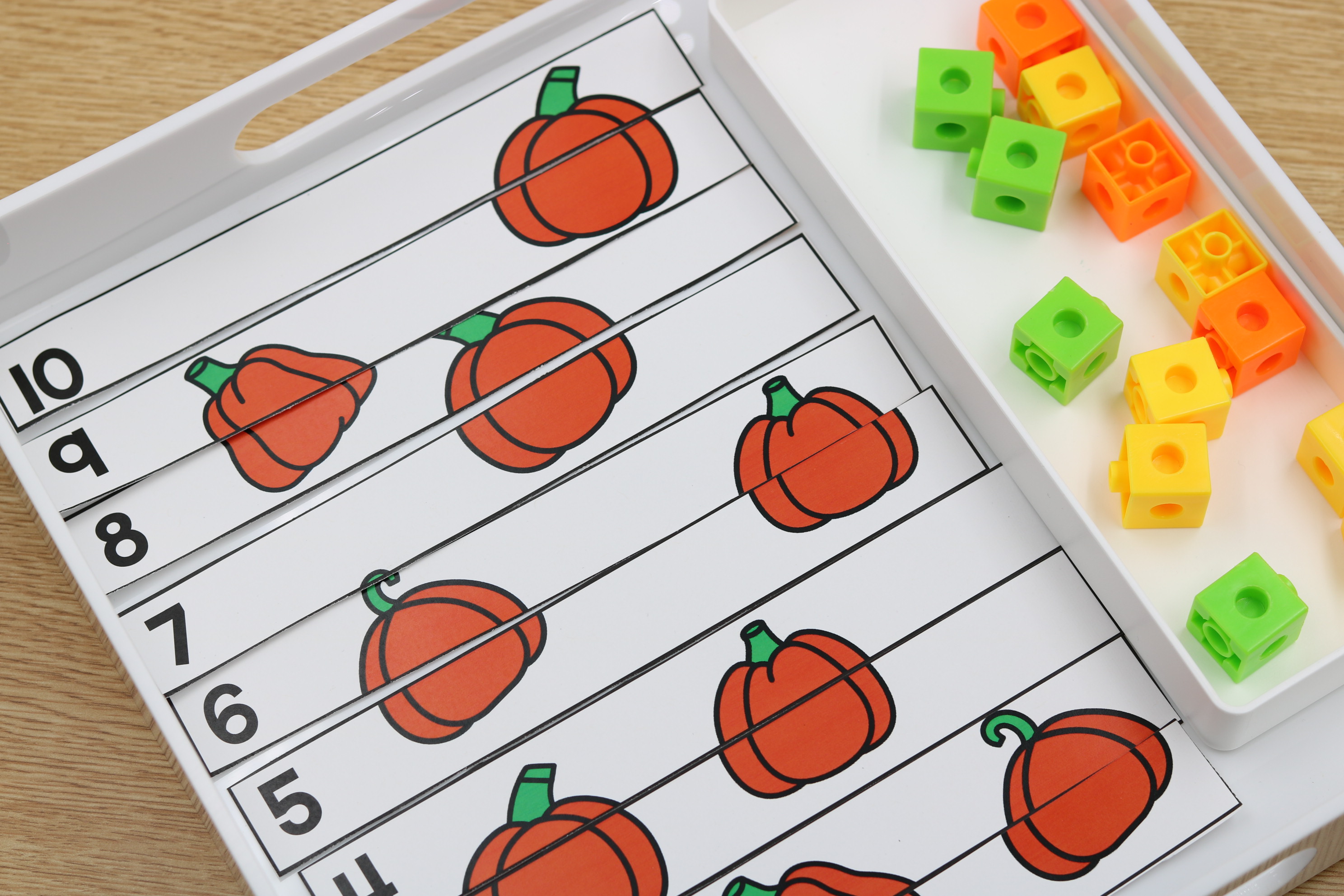 Free October number puzzlers for math centers and small-group practice
