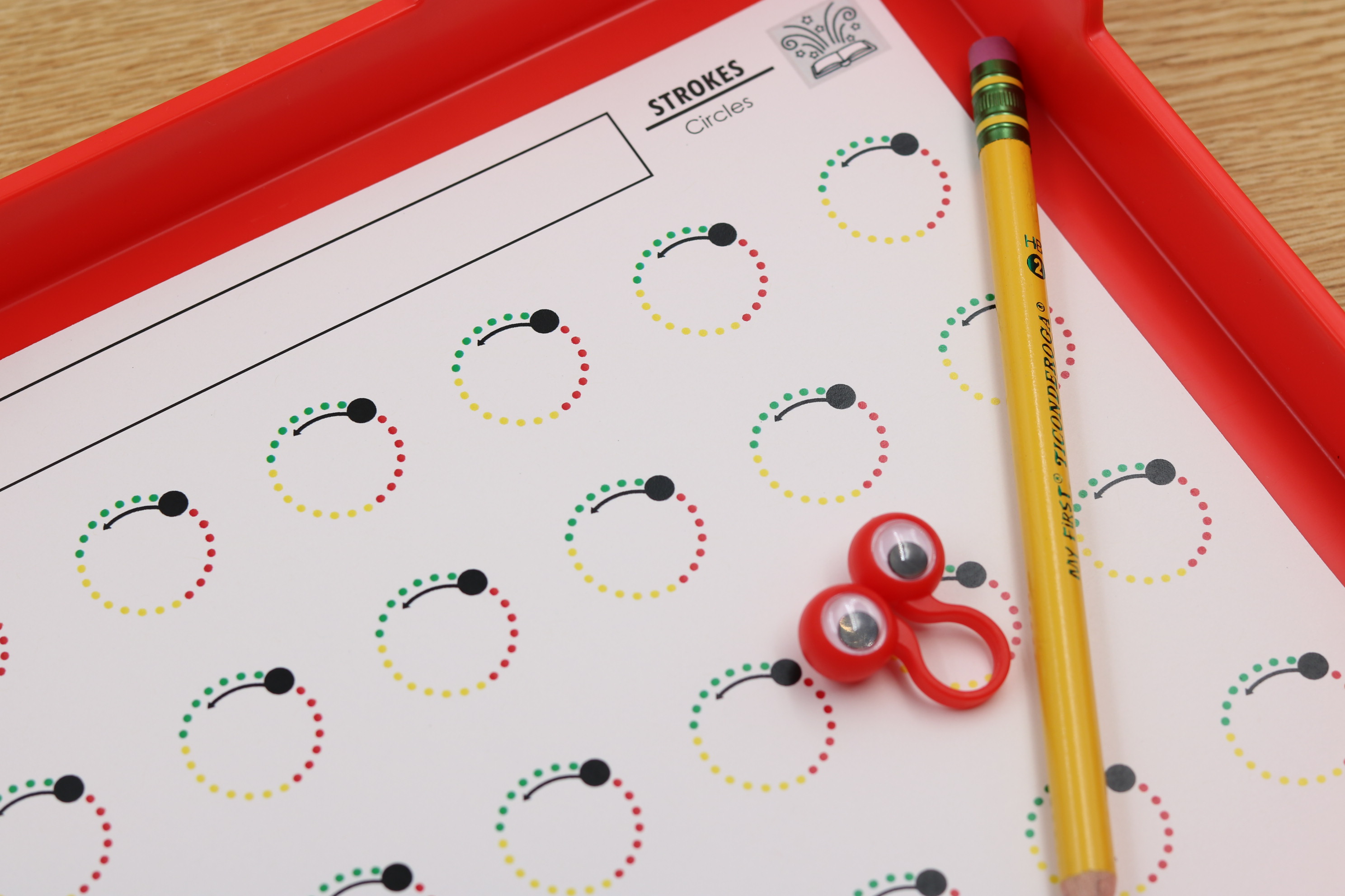 Letter formation practice pages with slants, bumps, curves, and other basic strokes.