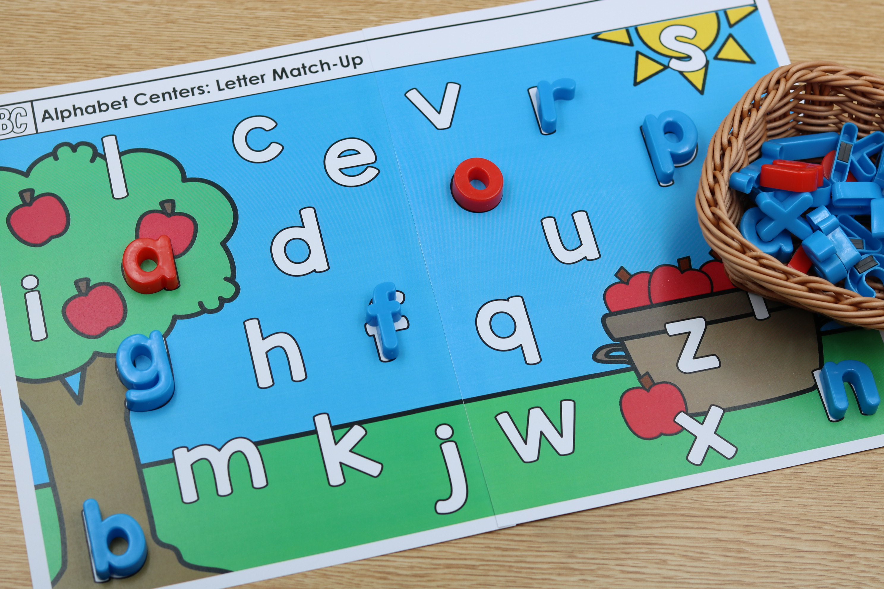 Printable alphabet mats for matching magnetic letters or forming letters with dough.