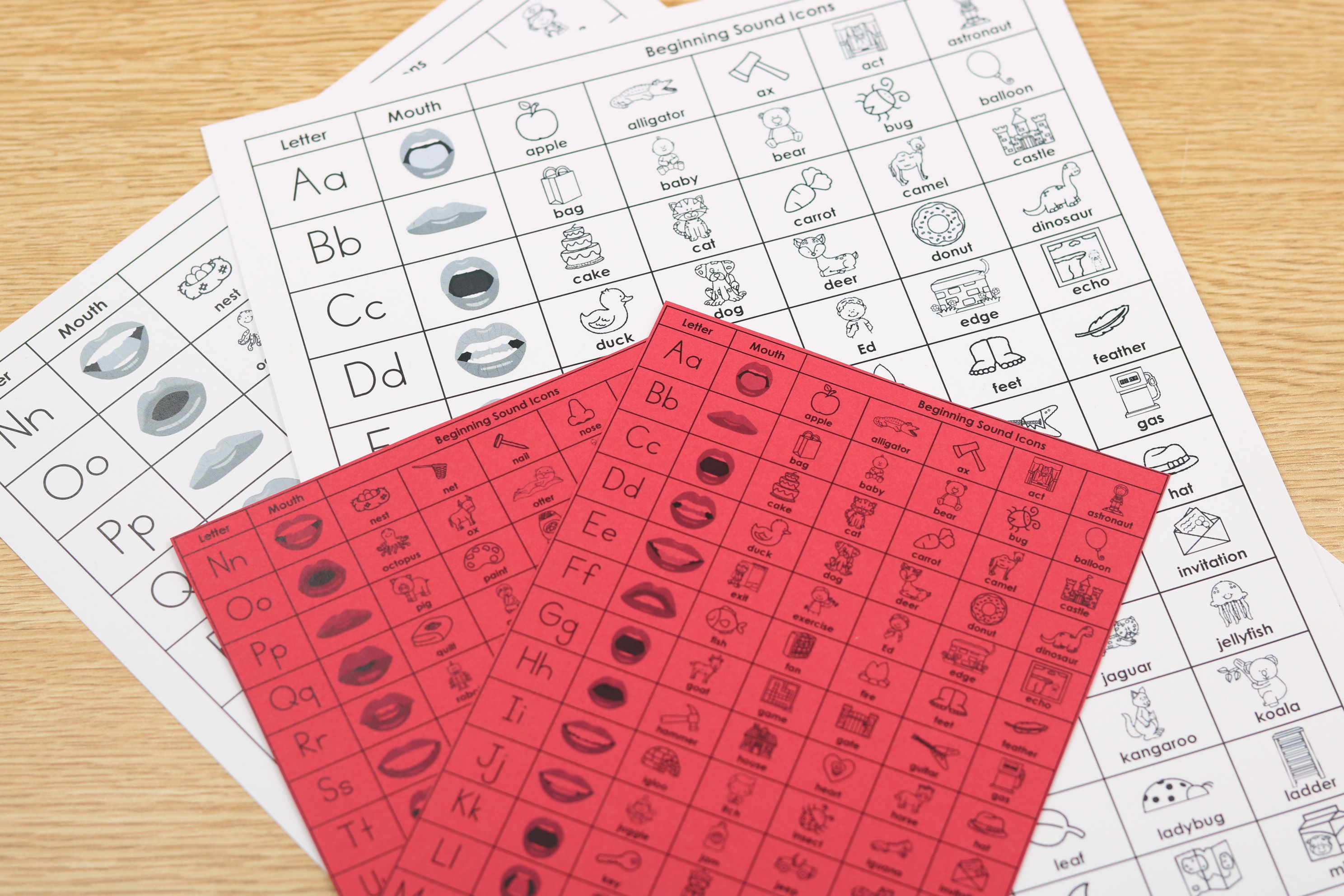 Free phonics icon list for alphabet sounds