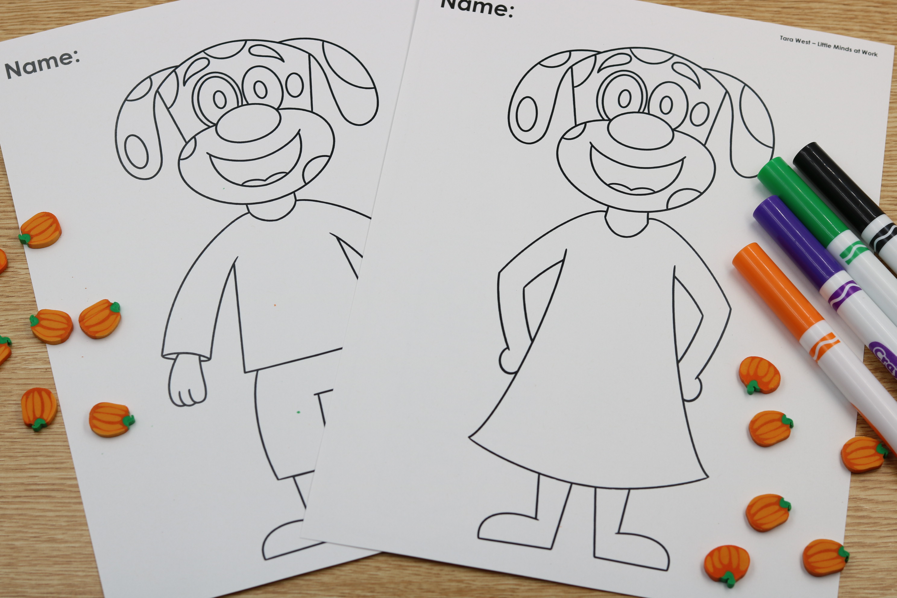 Pip the Pup free Halloween dress up craft with printable costumes