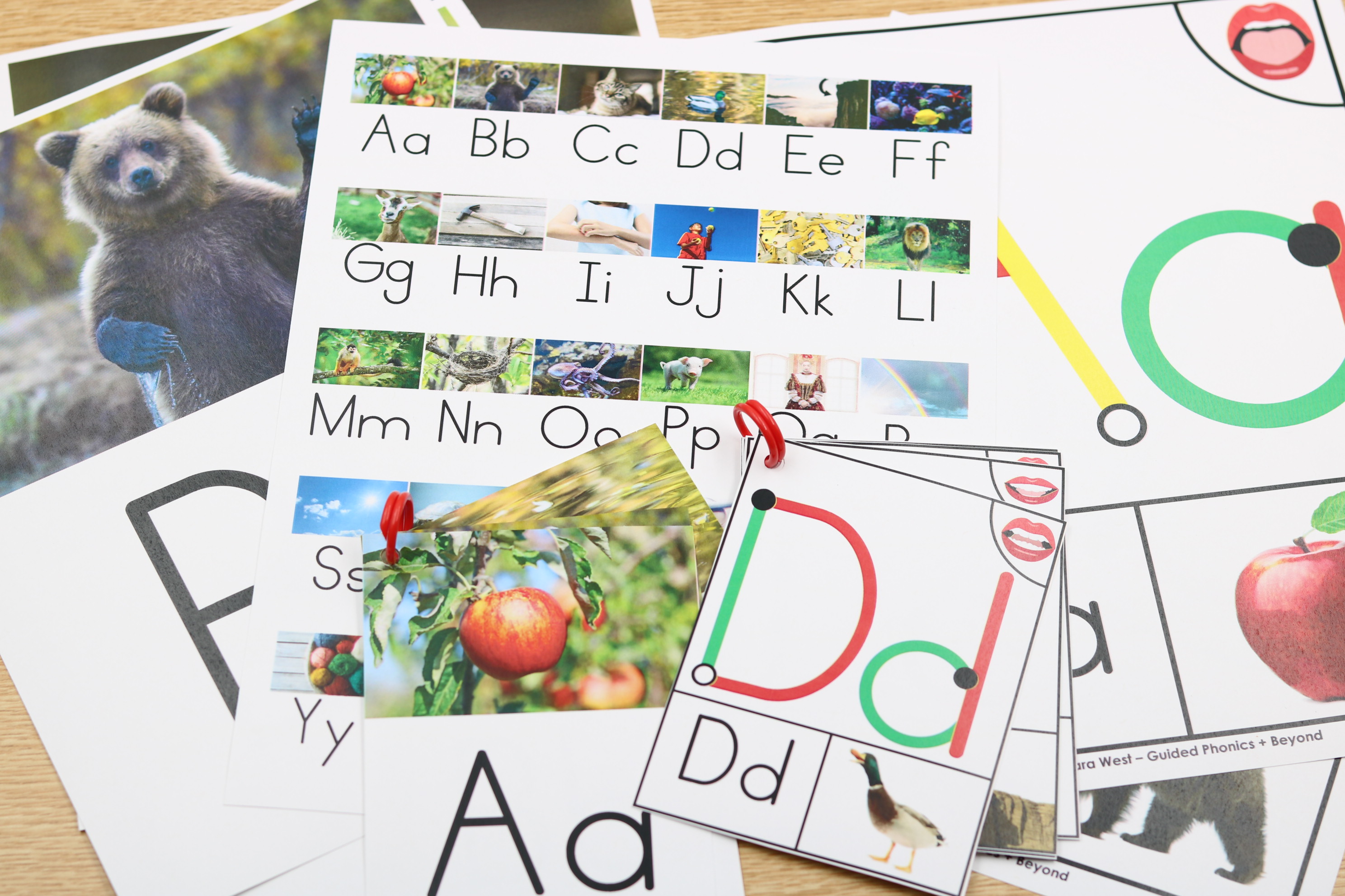 Free phonics-based alphabet mapping cards and flashcards using nonfiction images – Science of Reading aligned