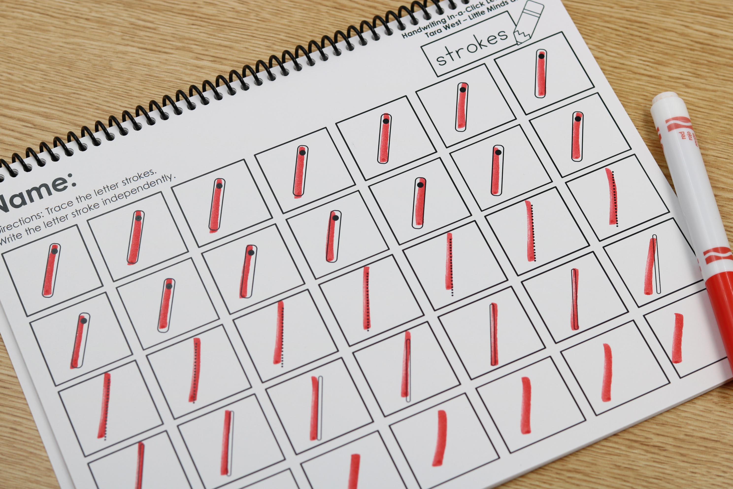 Free Science of Reading handwriting stroke practice sheets