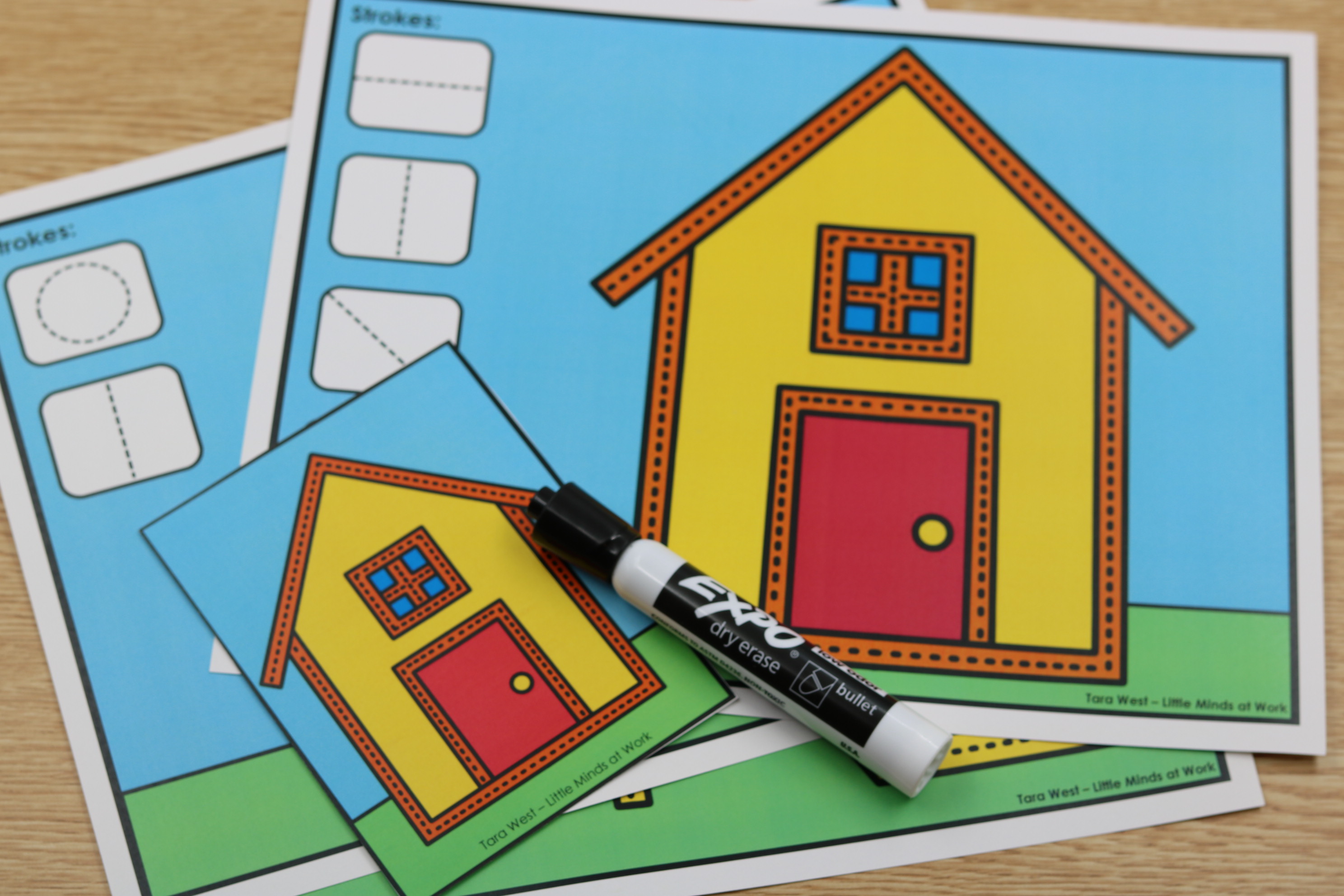 Free phonics letter stroke tracing task card in action