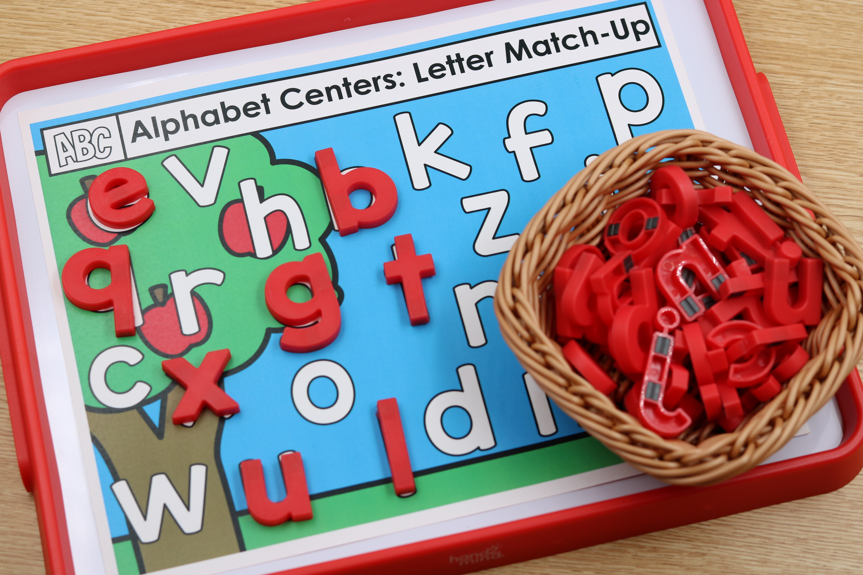 Free phonics magnet mat with alphabet letters