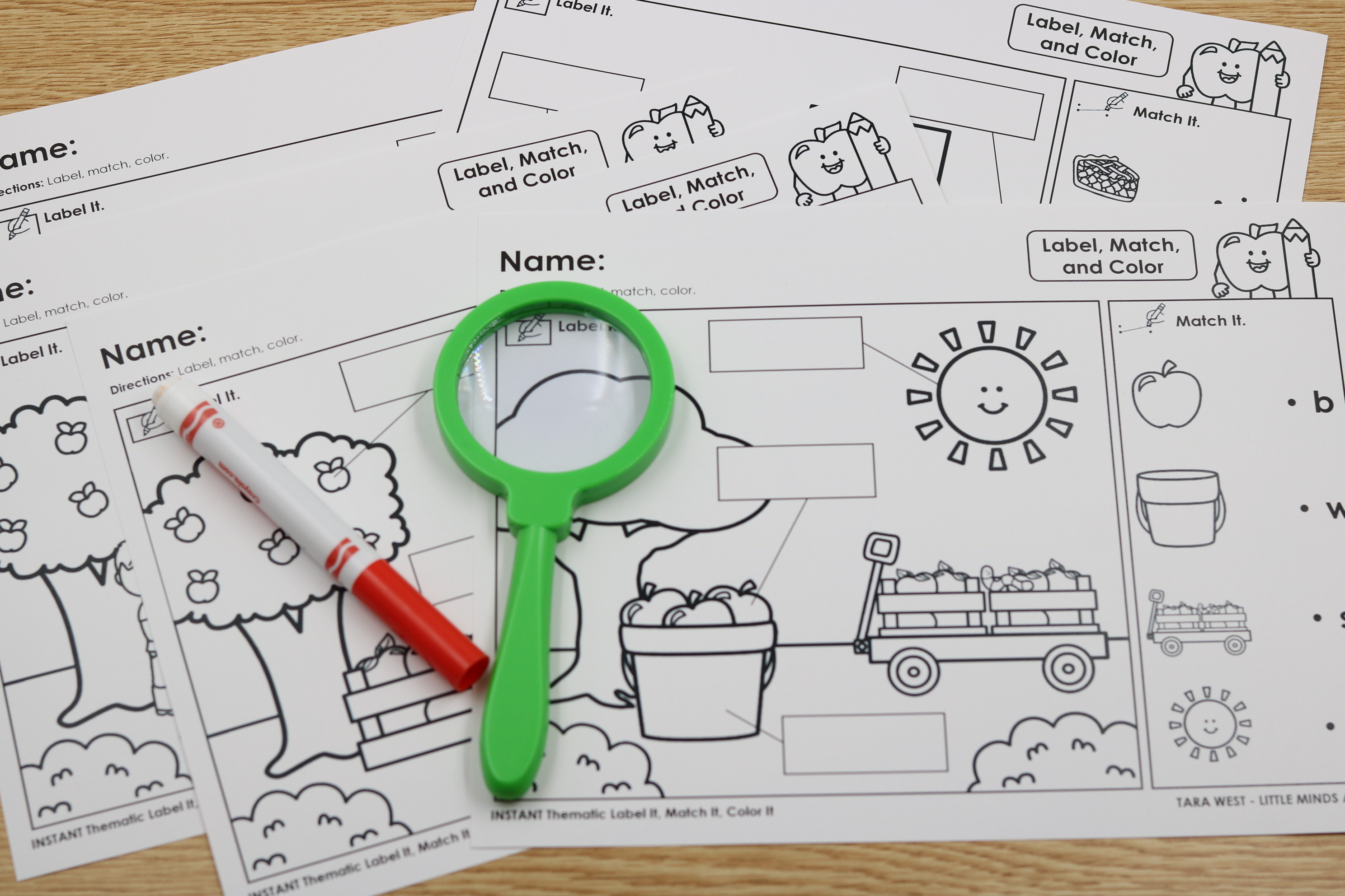 Free phonics labeling activity for back to school