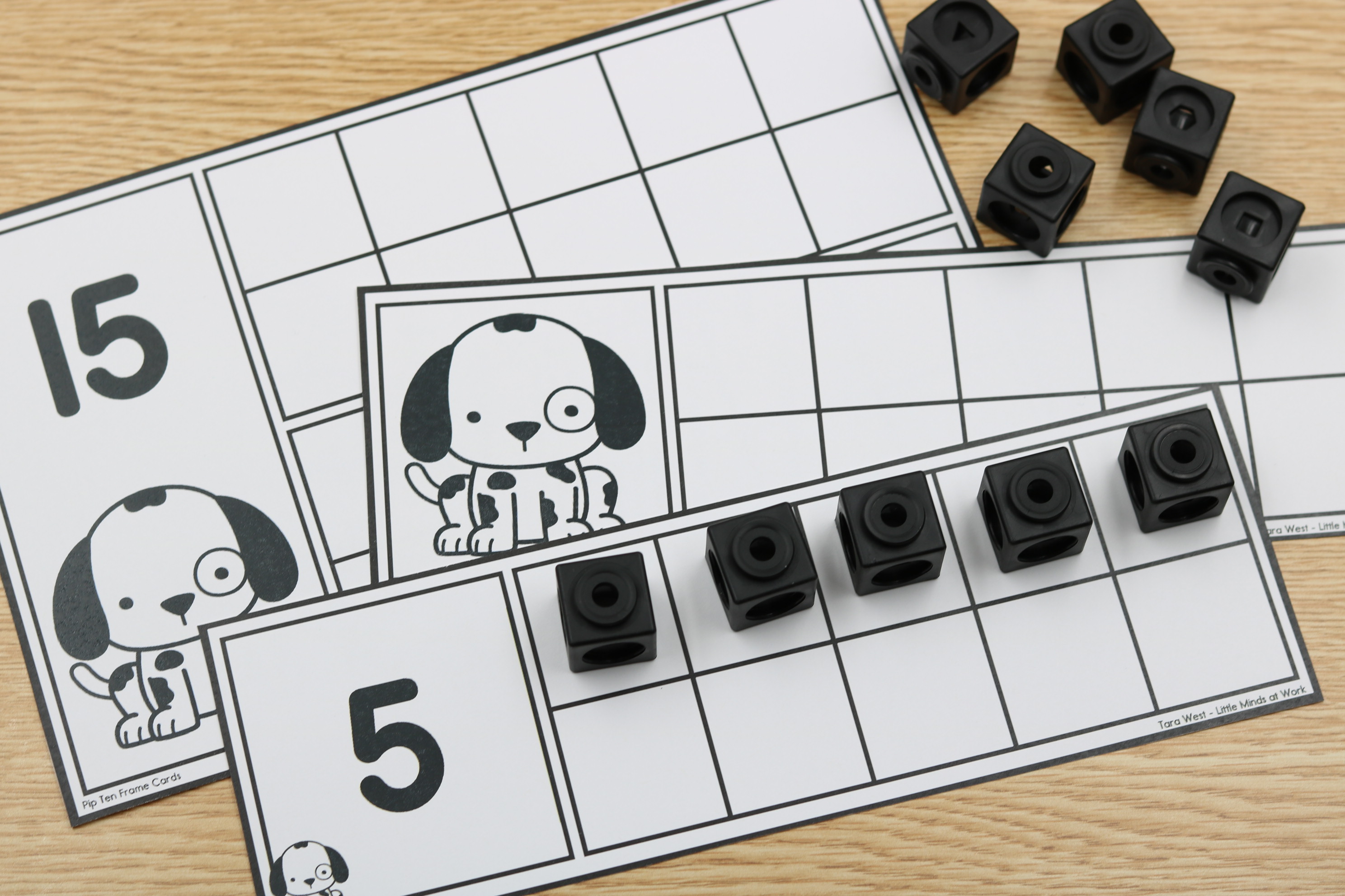 Pip the Pup free blank ten frames for math practice