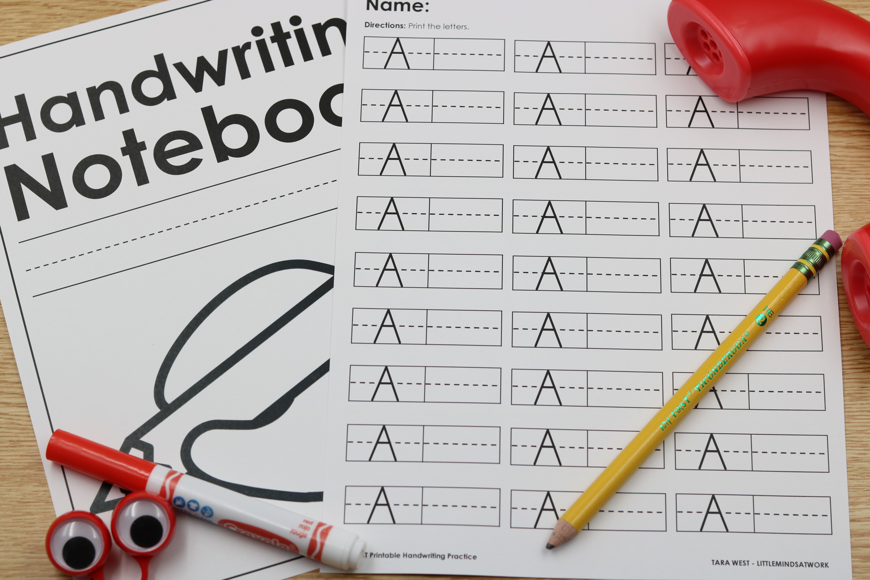 Free Guided Phonics + Beyond handwriting practice printables for Aa–Zz