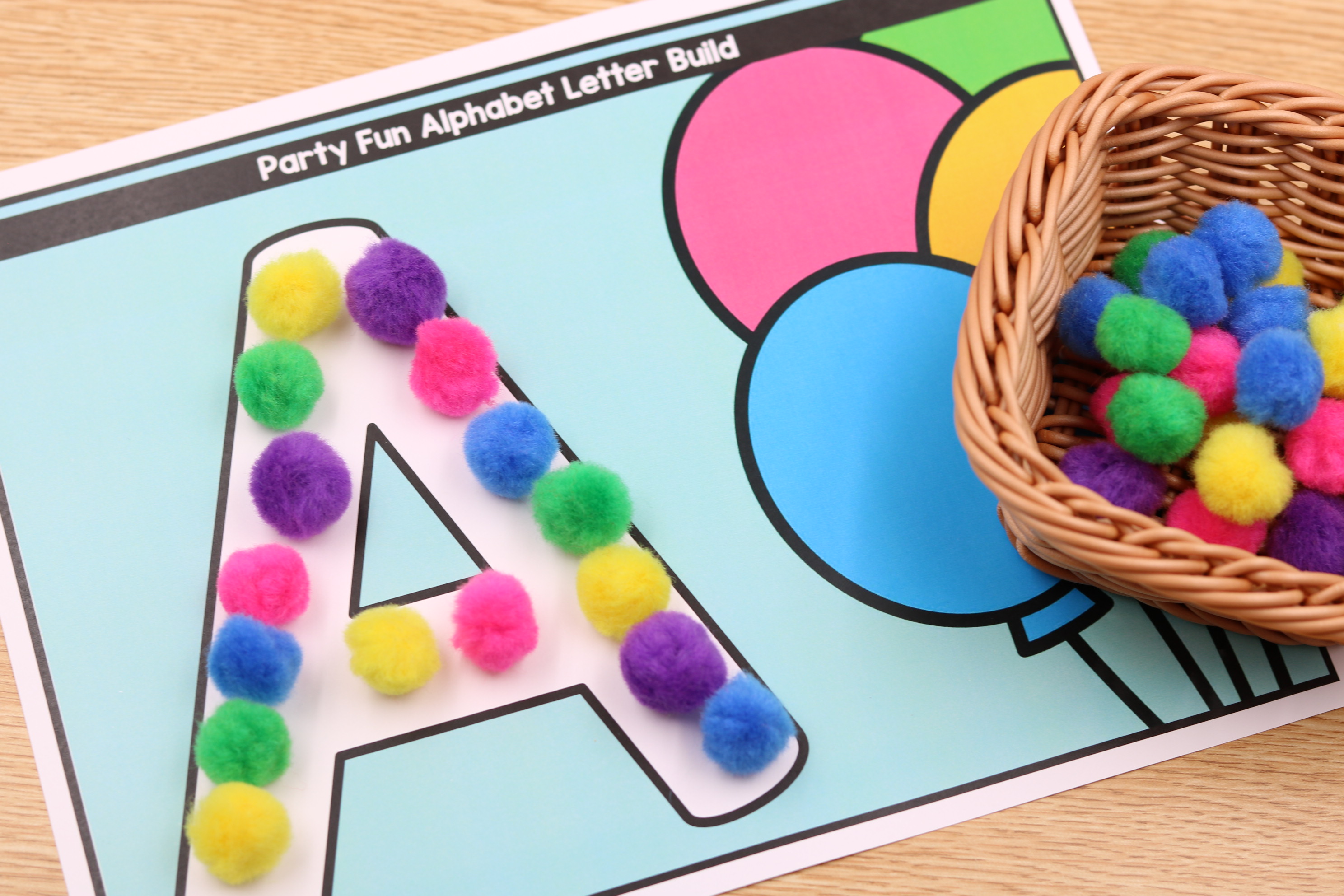 Printable alphabet fine motor mats for building capital and lowercase letters using manipulatives.