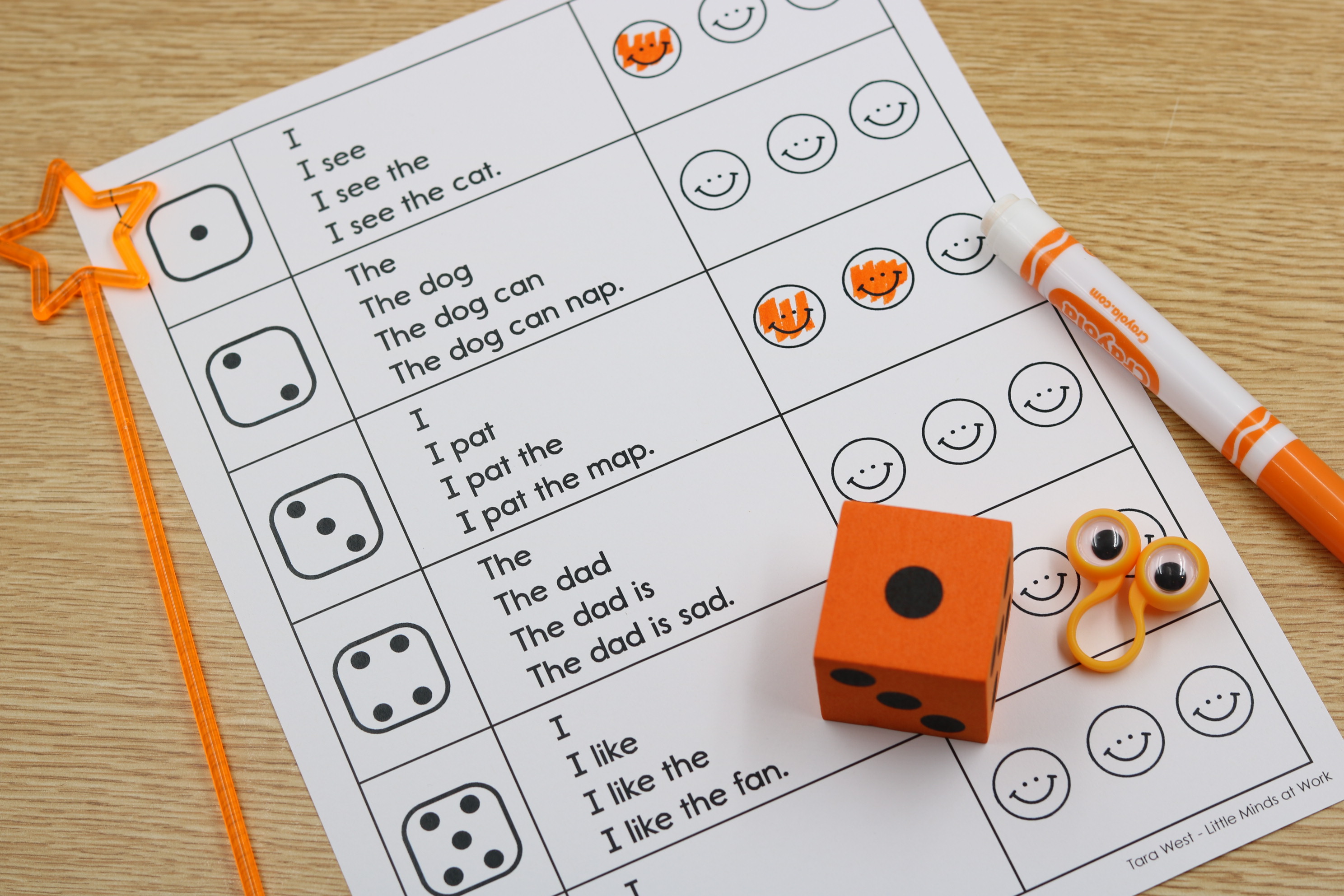 Free phonics roll and read sentence expanders for fluency