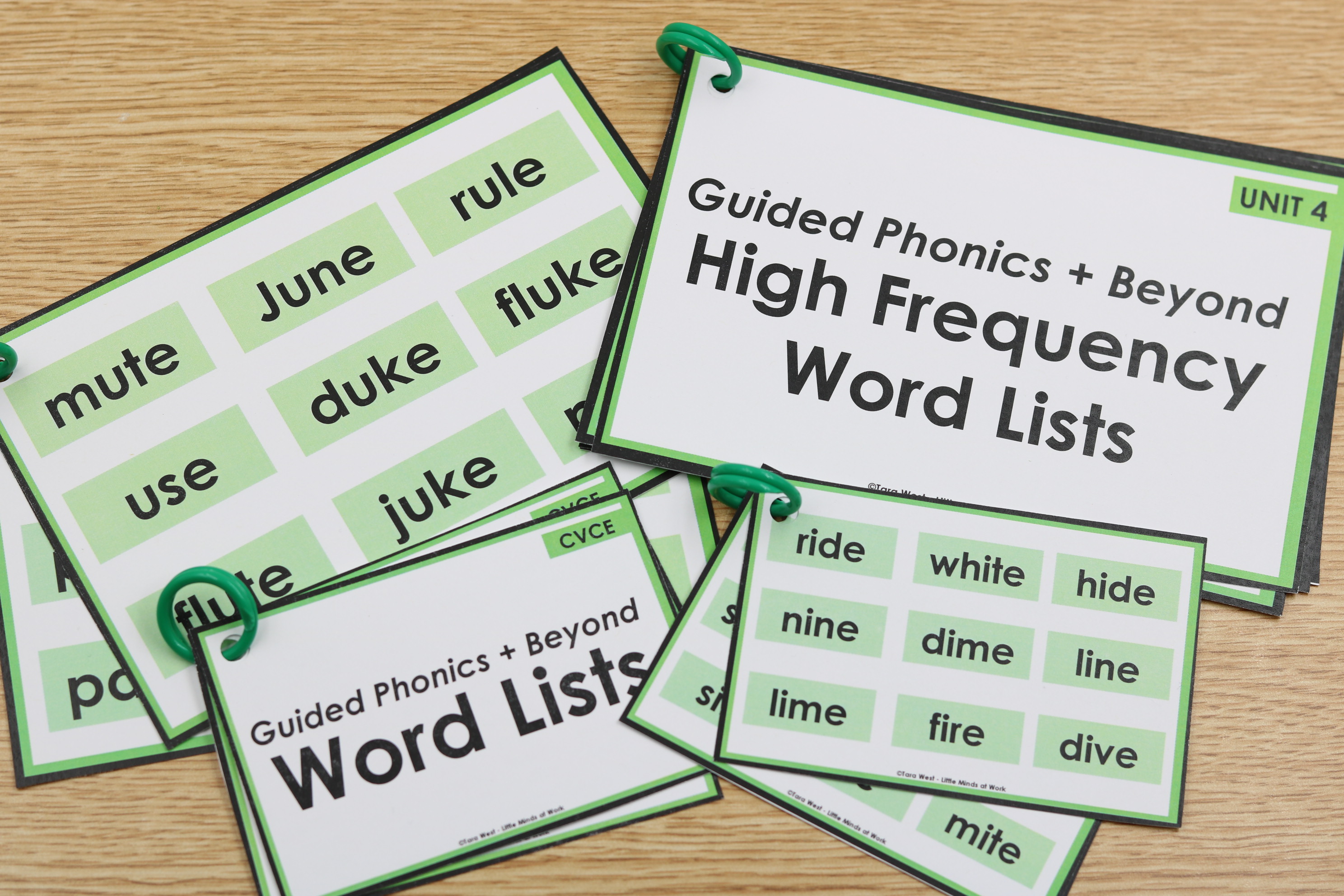 CVCE word resource rings for phonics instruction