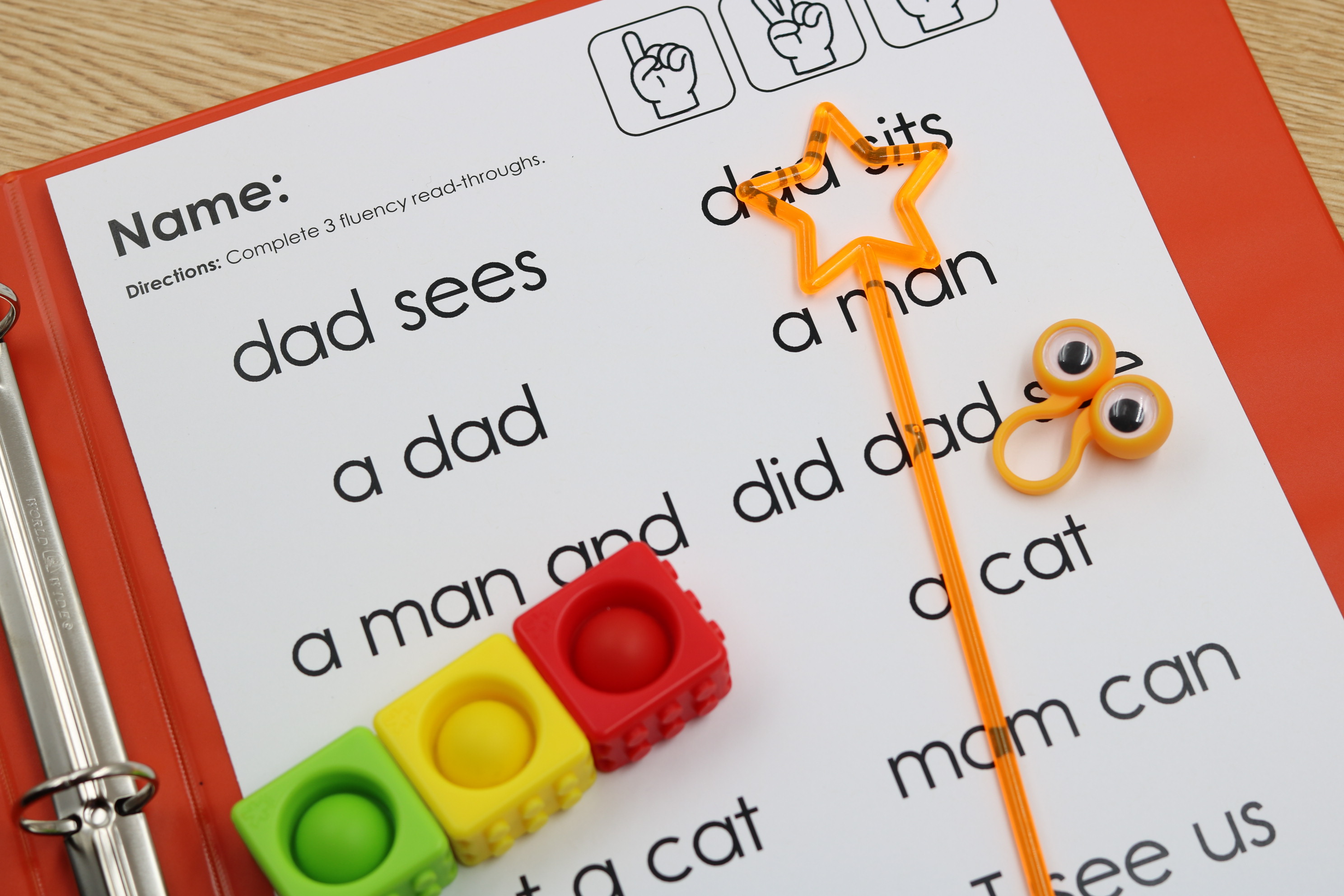 Free high-frequency word phrase fluency practice sheets